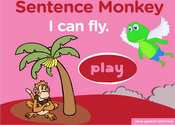 Action Verbs Present Simple Sentence Monkey Game