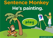 Action Verbs Present Progressive Sentence Monkey Game