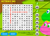 Action Verbs Present Progressive Word Search Puzzle Online