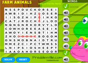 Farm Animals Word Search Puzzle Online