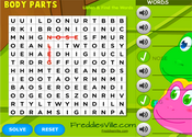 Body Parts Word Search Puzzle Online