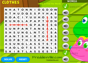 Clothes Word Search Puzzle Online