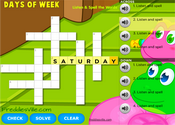 Days of the Week Crossword Puzzle Online