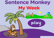 Days of the Week & Weekly Routines Sentence Monkey Game
