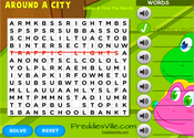 Give Directions, Places in City Word Search Puzzle Online