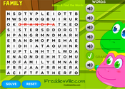 Family Members Word Search Puzzle Online