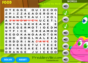 Food Vocabulary Word Search Puzzle Online