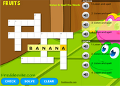 Fruits Vocabulary Crossword Puzzle Online