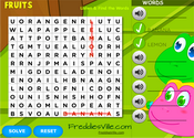 Fruits Vocabulary Word Search Puzzle Online