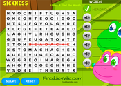 Health and Sickness Vocabulary Word Search Puzzle Online