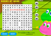 Rooms in a Home Vocabulary Word Search Puzzle Online