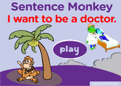 Jobs, Occupations Sentence Monkey Game