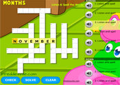 Months of the Year Vocabulary Crossword Puzzle Online