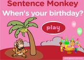 Months, Festivals, Holidays, Ordinal Numbers, Sentence Monkey Game