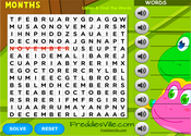 Months of the Year Vocabulary Word Search Puzzle Online