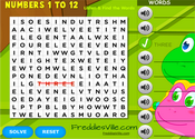 Numbers One to Ten Vocabulary Word Search Puzzle Online