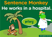 Places in a City, Jobs Sentence Monkey Game
