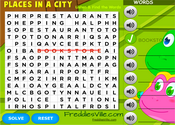 Places Around Vocabulary Word Search Puzzle Online