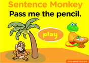 Classroom Requests Sentence Monkey Game
