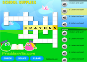 School Supplies Vocabulary Crossword Puzzle Online