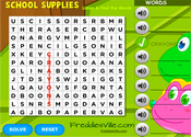 School Materials Vocabulary Word Search Puzzle Online