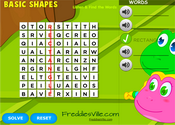 Shapes Vocabulary Word Search Puzzle Online