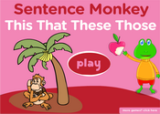 this, that, these, those: demonstrative Pronouns Sentence Monkey Game