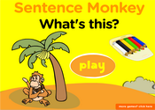 this, that: demonstrative Pronouns Sentence Monkey Game