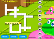Zoo Animals Crossword Puzzle Online