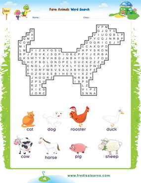 Farm Animals Wordsearch