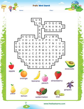 Fruits wordsearch