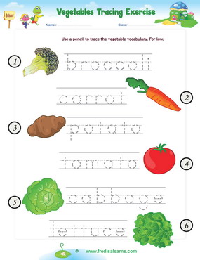 vegetables tracing