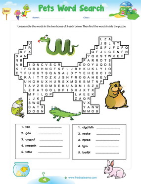 pets word search