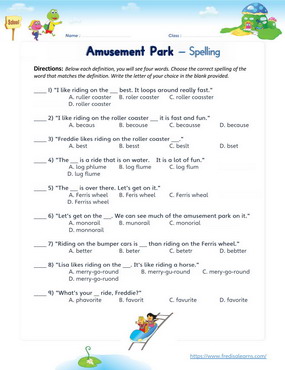 amusement spelling