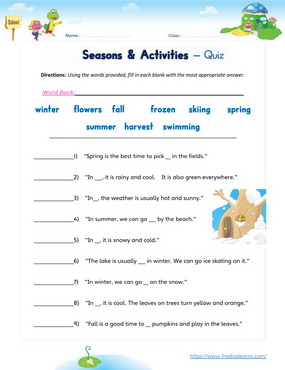 seasons activities quiz