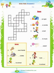 Action verbs Crossword 2