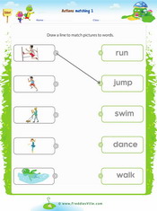 Action Verbs Matching Exercise 1