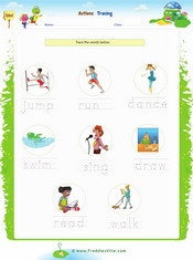 Action Verbs Spelling Exercise