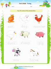 Farm Animals Tracing/Writing