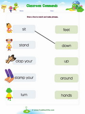 Sit, Stand: Classroom Command worksheet