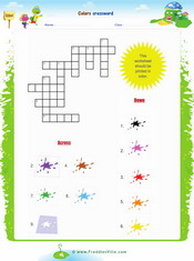 Colors Crossword Puzzle Worskheet