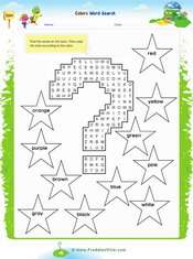 Colors Word Search Puzzle Worksheet