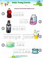 Drinks tracing Worksheet