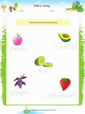 Fruits Tracing, Writing Worksheet 2