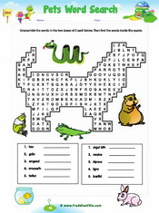 Pets Word Search