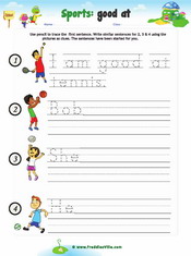 Sports Sentence Writing Worksheet