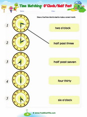Telling Time – o’clock worksheet