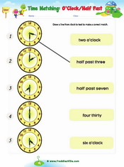 Telling Time – o’clock worksheet