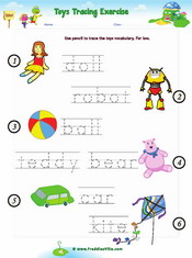 Toys Vocabulary Word Trace