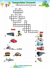 Transportation Crossword Worksheet